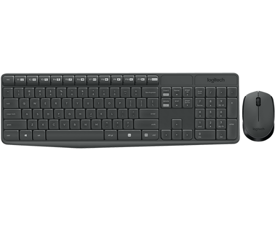 Slika Tastatura + Miš  Logitech MK235 Wireless Desktop USB Gray US, 920-007931