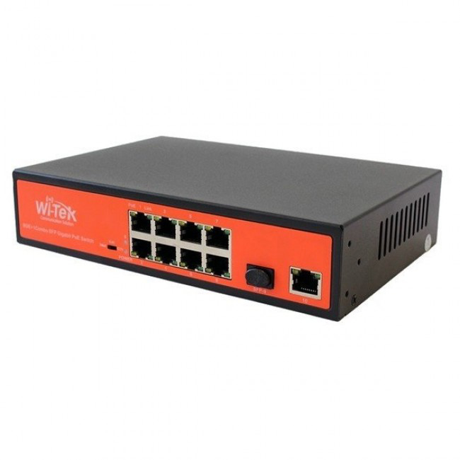 Wi-Tek WI-PS309GF 9-Port 48V Gigabit Ports PoE Switch with 8-Port PoE ...