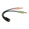 Picture of LogiLink Audio adapter 4-pin ženski 3.5 mm stereo na 2 x 3.5mm muški
