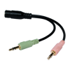 Picture of LogiLink Audio adapter 4-pin ženski 3.5 mm stereo na 2 x 3.5mm muški