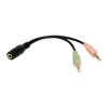 Picture of LogiLink Audio adapter 4-pin ženski 3.5 mm stereo na 2 x 3.5mm muški