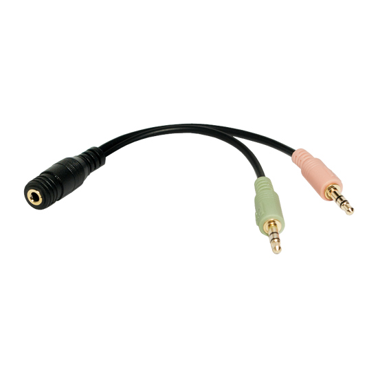 Picture of LogiLink Audio adapter 4-pin ženski 3.5 mm stereo na 2 x 3.5mm muški