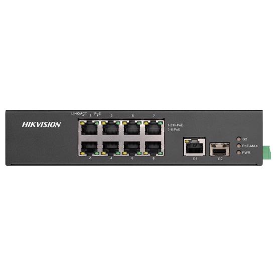 Picture of HIKVISION 10-port Industrial switch 6x100M PoE 2xHiPoE 1xGb 1xGb SFP DS-3T0310HP-E/HS