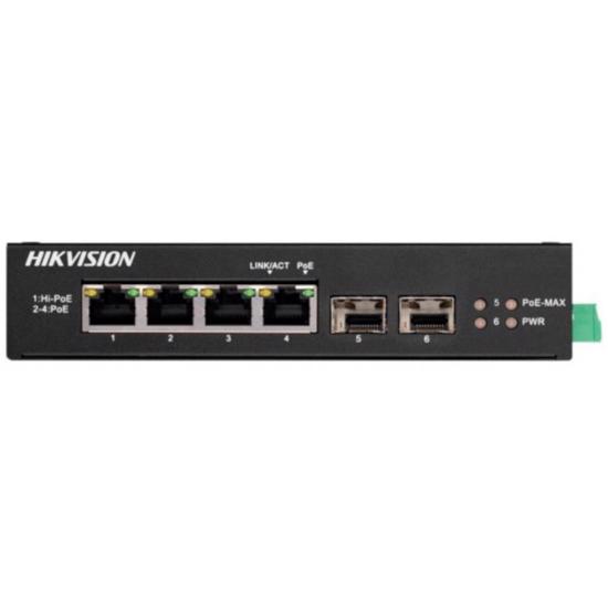 Picture of HIKVISION 6-port Industrial switch 3xGb PoE 1xHiPoE 2xGb SFP DS-3T0506HP-E/HS
