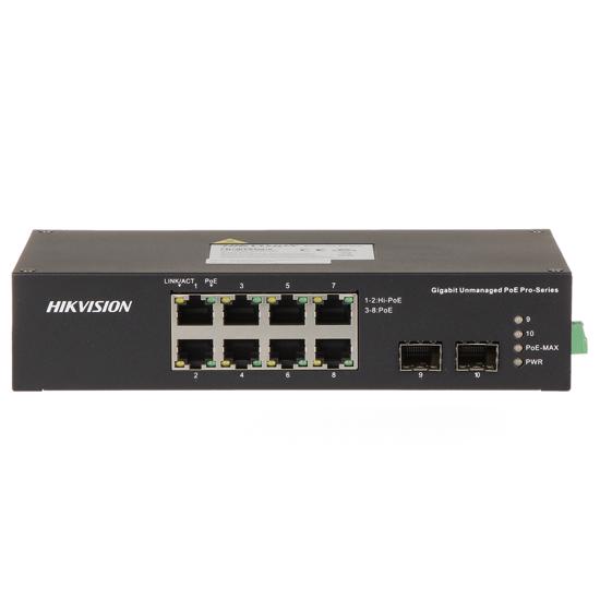 Picture of HIKVISION 10-port Industrial switch 6xGb PoE 2xHiPoE 2xGb SFP DS-3T0510HP-E/HS