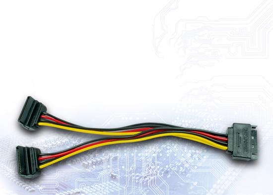 Picture of InterTech AC Adapter 1x SATA na 2x SATA Power 90°, 0.15m