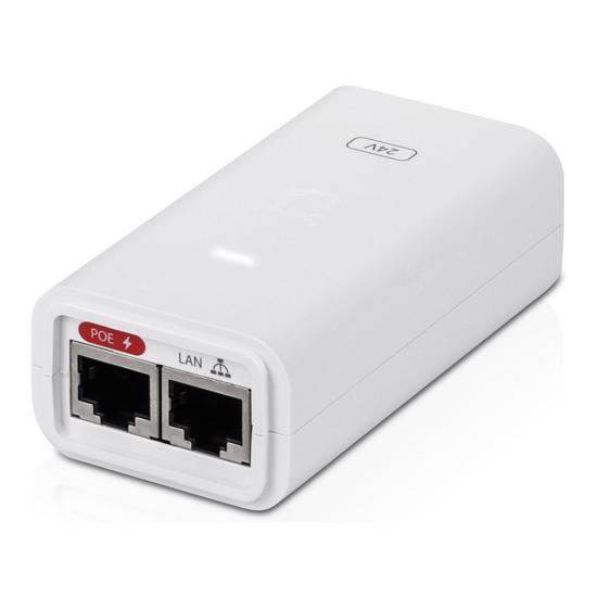 Picture of Ubiquiti Power supply 24V 0.5A Gigabit with PoE injector, POE-24-12W-G-WH