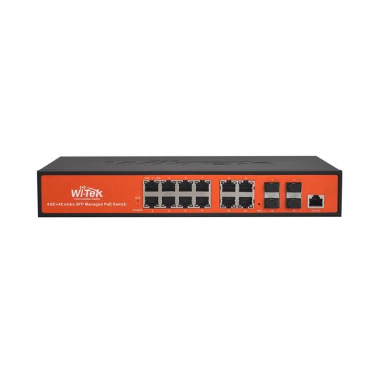 Picture of Wi-Tek WI-PMS312GF 8GE+4Combo Ports 48V L2 Managed PoE Switch with 8-Port PoE