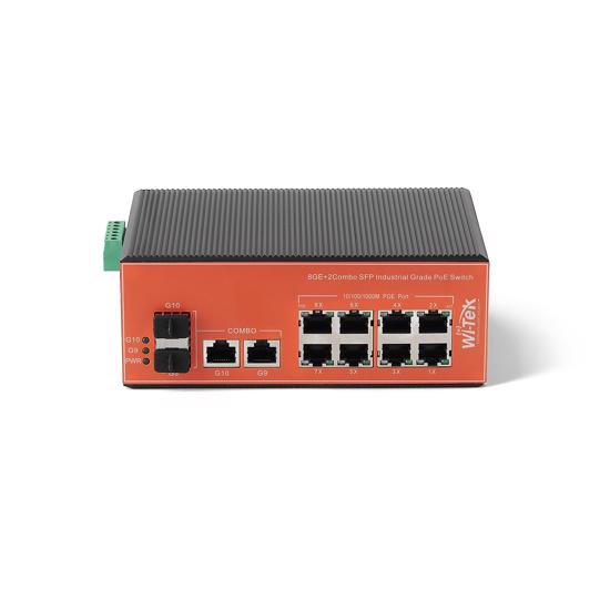 Picture of Wi-Tek WI-PS310GF-I 8GE+2Combo SFP Fiber Ports 48V Industrial PoE Switch with 8-Port PoE