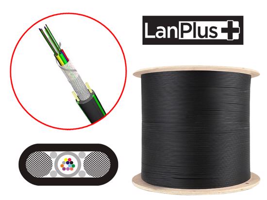 Picture of LanPlus Fiber optic cable 12FO 2km Outdoor flat ADSS, G652D, FRP, GFR, HDPE