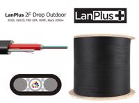 Picture of LanPlus Fiber optic cable 4FO 2km Outdoor flat ADSS, G652D, FRP, GFR, HDPE