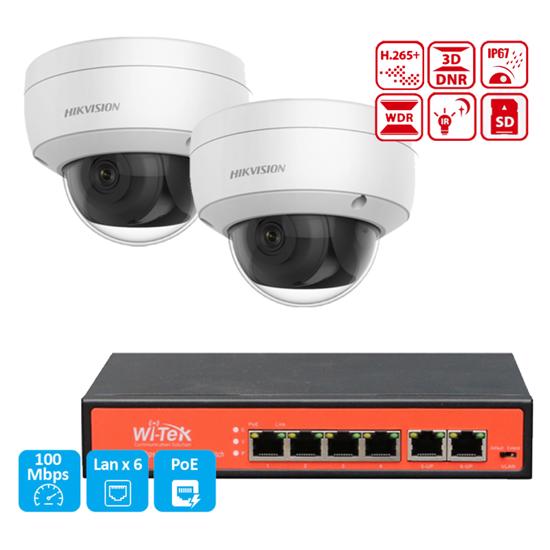 Picture of Paket 1: 2 IP kamere Hikvision, 1  switch WiTek