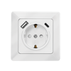 Picture of Logilink uzidna utičnica šuko, 1 USB-A, 1 USB-C