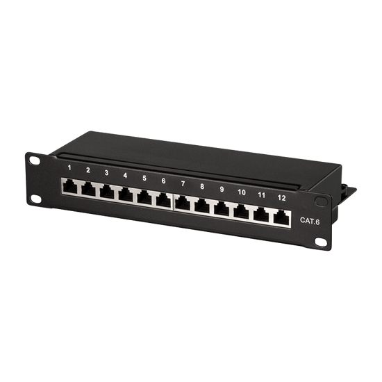 Picture of Logilink patch panel 10"  Cat6,  STP, 12 port shielded