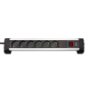 Picture of Logilink produžni kabl sa prenaponskom zaštitom 6 mesta, prekidač, stalak, 1.4m, aluminium
