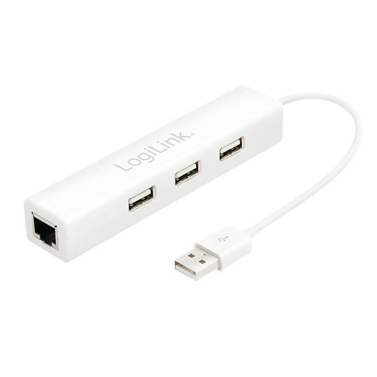Picture of Logilink HUB USB 2.0, 3 port, 1 LAN, mrežni adapter