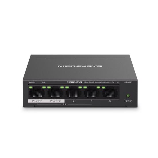 Picture of Mercusys MS105GP v1, 5-Port Gigabit Desktop Switch with 4-Port PoE+