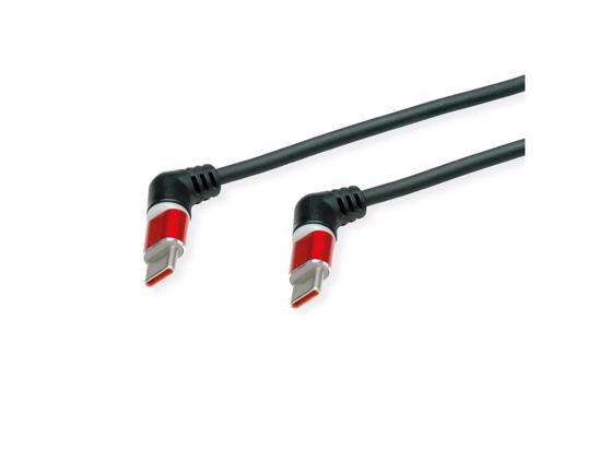 Picture of ROLINE 360° Rotation USB 2.0 Cable, Type C - C, M/M, 60W, Red Black, 2 m