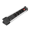 Picture of Logilink produžni kabl 4 mesta, 1 x USB A, 1 x USB C,  prekidač, stalak, 1.5m, aluminium