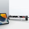 Picture of Logilink produžni kabl 4 mesta, 1 x USB A, 1 x USB C,  prekidač, stalak, 1.5m, aluminium