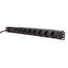 Picture of Logilink PDU 8 x šuko CEE 7/3 , konektor C14, prenaponska zaštita