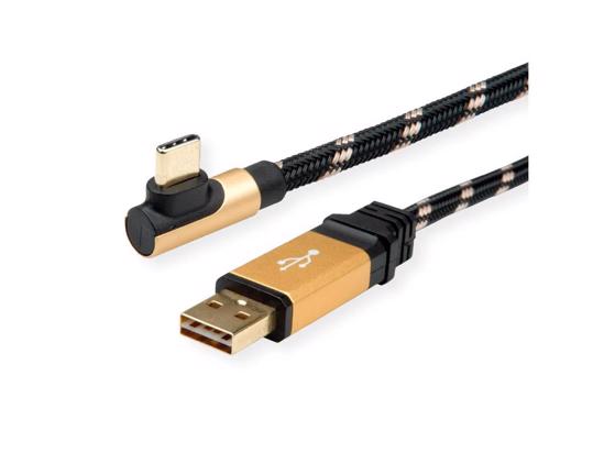 Picture of Secomp Roline Gold USB2.0 Reversibile type C - A, pod uglom 90, M/M 3.0m