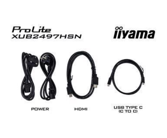 Slika IIYAMA 24" XUB2497HSN-B1 1920 x 1080 100Hz, 1ms, USB HUb Type C  65W, RJ45