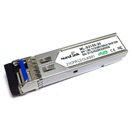 Slika Maxlink 1.25G SFP optički modul, ML-S3155-20, WDM(BiDi), SM, Tx 1310/Rx1550nm, 20km, 1x LC konektor, DDM