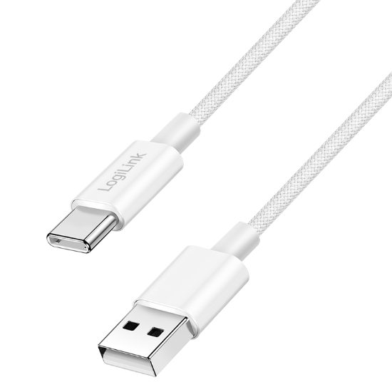 Slika Logilink USB 2.0 Type C cable, C/M na USB - A/M, bela, 1.0m