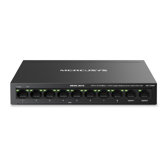 Slika Mercusys MS110CMP V1.0, 8-Port 10/100Mbps + 2-Port Gbit Desktop Switch with 8-Port PoE+