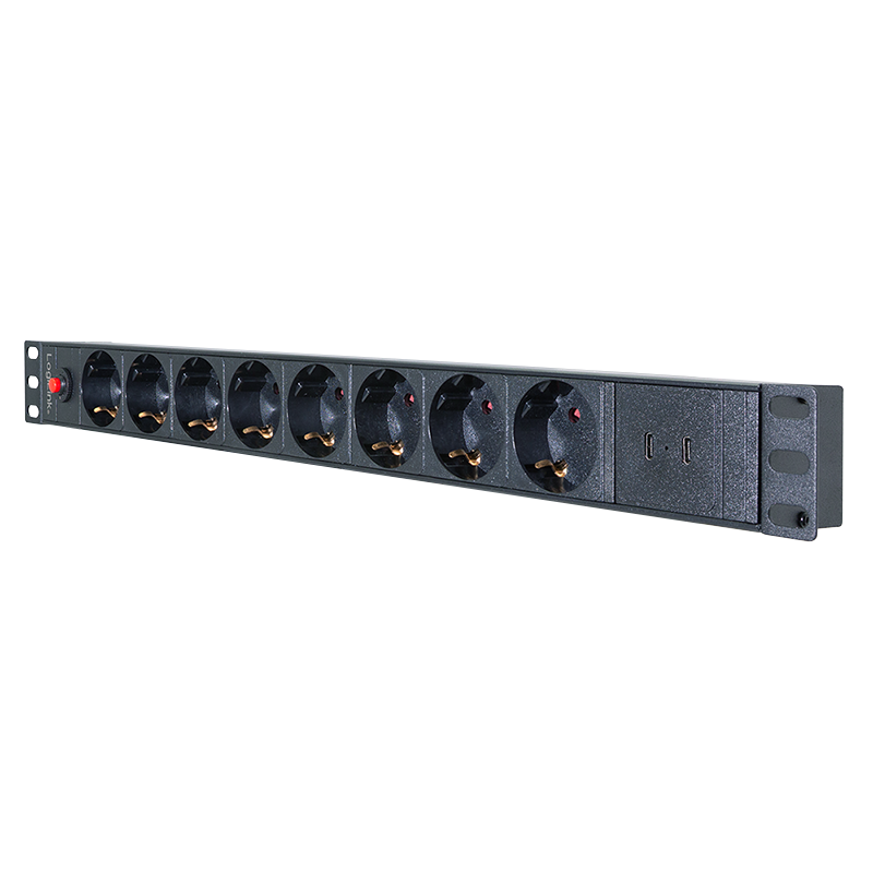 Logilink PDU 8 x šuko , 2x USB type C, prenaposna zaštita