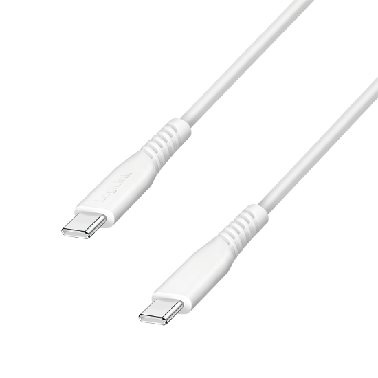 Slika Logilink USB 2.0 Type C - C, M/M, 60 W, bela, 1.0m