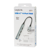 Slika Logilink HUB type C ultra slim, 4 x USB-A, aluminimum