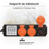 Slika Logilink produžni kabl outdoor 3 mesta, LCD displej potrošnje, 1.4m, IP44, crna