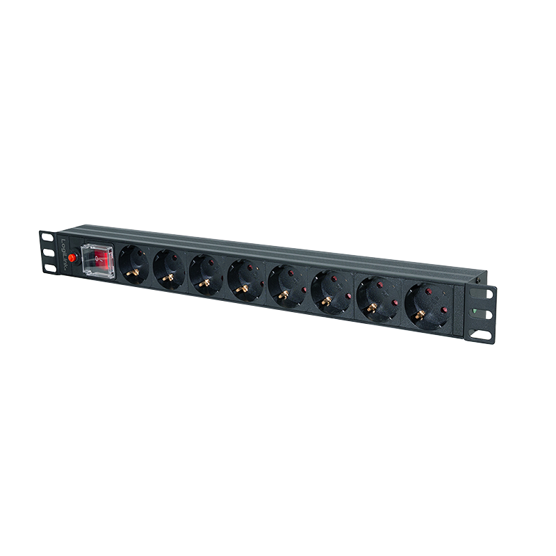 Logilink PDU 8 x šuko, prenaponska zaštita, prekidač, 1.8m