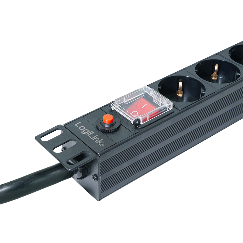 Logilink PDU 8 x šuko, prenaponska zaštita, prekidač, 1.8m